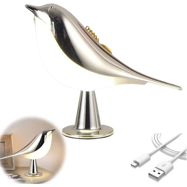 Bedside Lamp with Touch Control, Cute Bird LED Desk Lamp, Creative Bedside Lamp Aroma Lamp with USB Port, 3-Way Dimmable Bird Lamp