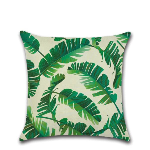 Örngottsset med 4 tropiska blad 45 x 45 cm