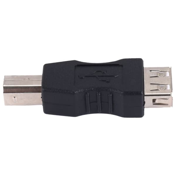 USB-tulostinsovitin tyyppi A B uros musta hopeanvärinen