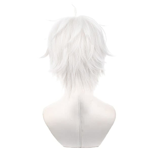 IC Anime Cosplay Peruk För Dramatisk Mord Kostym Kort Silver Vit