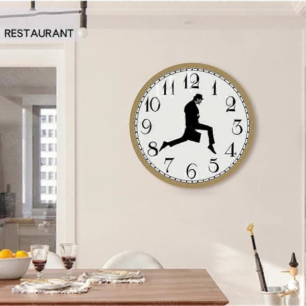 Walking Clock, Silly Walk Wall Clock, An Interesting Wall Clock for Bedroom Kitchen Living Room Black Black