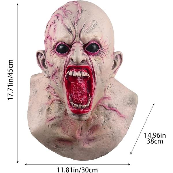 IC RONGbbppQ Halloween-kallo repii kaksinkertaisen kerroksen naamion, Halloween-kauhunaamio Zz