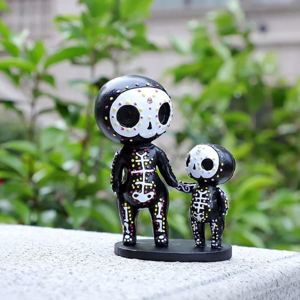 IC Sugar Skull Par Rose Figur Till Døden Harts Samleobjekt