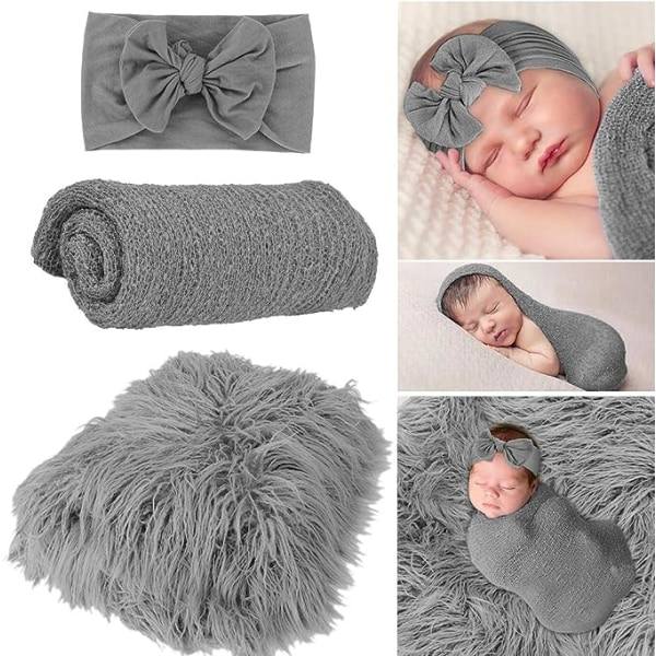 IC Baby, 3 st Baby Hårband DIY Nyfödd Fotografering Rekvisita Fotorekvisita Nyfödd Fotorekvisita Söt Dekorativ Linda