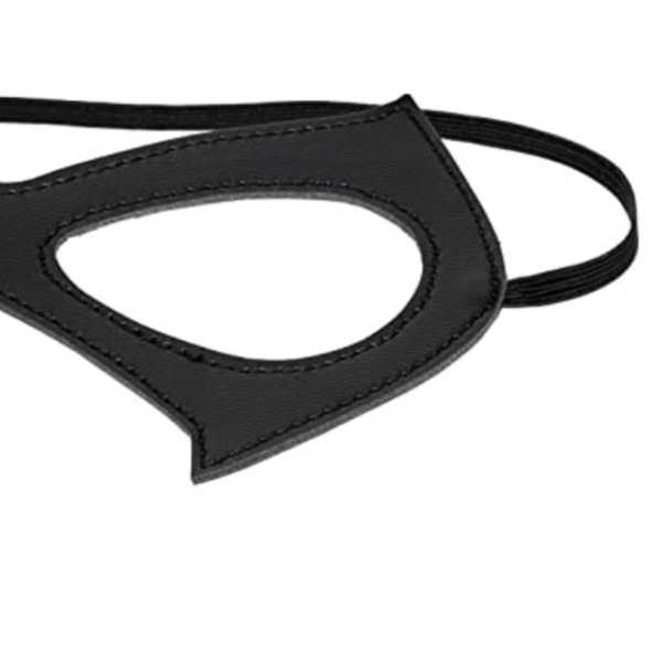IC 2-delt mote-læder svart nattklubb maskerade maske overdreven