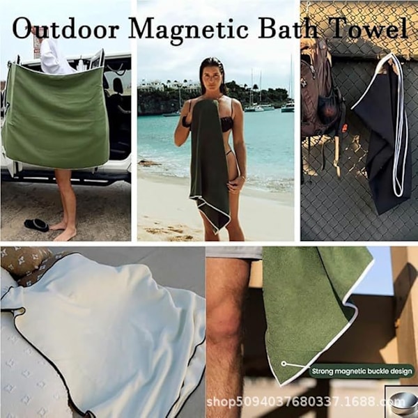 Magnetisk badehåndkle for utendørs bruk 【Magnetic bath towel】white