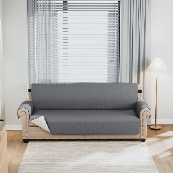 IC Vattentätt och halkfritt soffskydd med elastiska band Tvättbart soffskydd Gråbrun Hölje till dubbel soffa