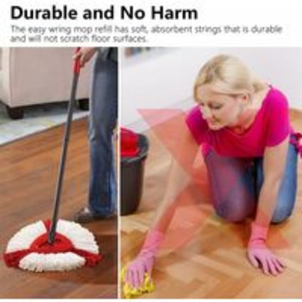 IC-setti 4 Clean Twist Disc Mop -vaihtopäällä, 2-in-1 mikrokuitu moppi Vileda Turbo -laitteelle Helppo vääntää ja puhdistaa