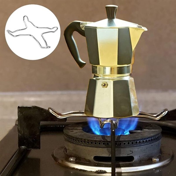 Pakke med Reduksjonsring i Rustfritt Stål for Gasskomfyrtopp, Trivet, Wok, Gasskomfyr, Gasskomfyr, Trivet, Kaffetrakterholder