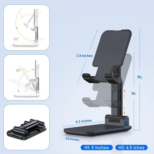 Universal - Phone Stand - Holder - Reader - Tablet - Phone - Tablet Stand - Desk Phone Holder - Foldable