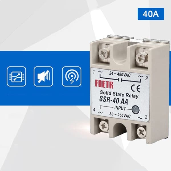 IC Enkeltfaset halvlederrelæ SSR DC-styret AC-spænding Reg SSR-40AA