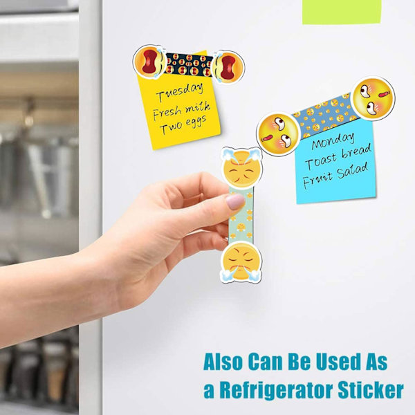 12 kpl magneettiset kirjanmerkit, söpöt emoji-kirjanmerkit, emomoticons-kirjanmerkit, magneettiset kirjanmerkit lapsille, värikkäät söpöt kirjanmerkit opiskelijoille, pojille, tytöille Z emoji