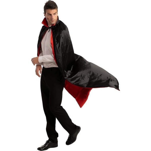 IC Halloween-häxan fest dubbelsidig vampyrkappa med huva, 120 cm