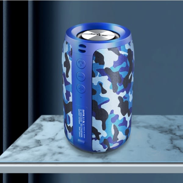 IC Trådlös bluetooth högtalare, portabel utomhus liten subwoofer-högtare (Marine Camouflage),