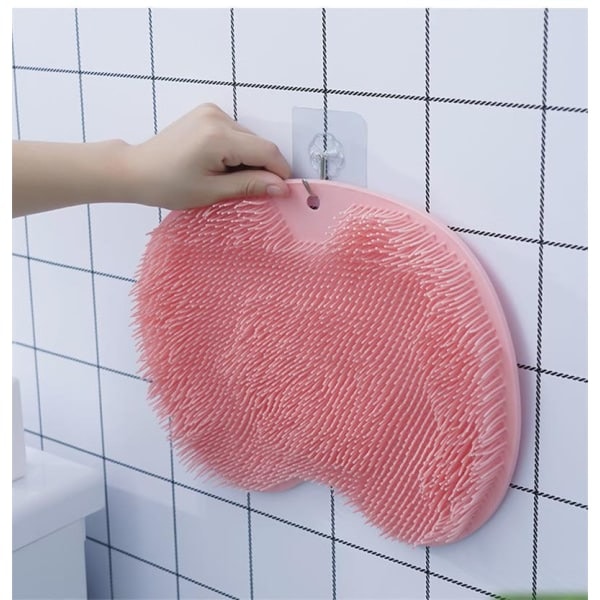 IC Fodsæbepude Badeværelsesskrubber Fodmassagepude Rosa