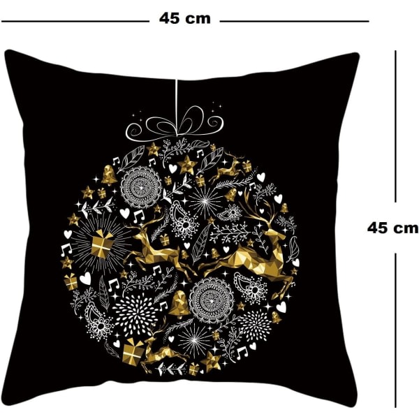 IC-sett med 4 kuddfodral med julemotiv, dekorativt deksel for god jul