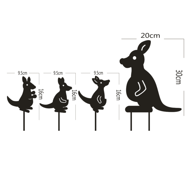IC Metal 4 Wallaby Puutarhametallipylväät, Ontto Puutarhaeläimen Koriste