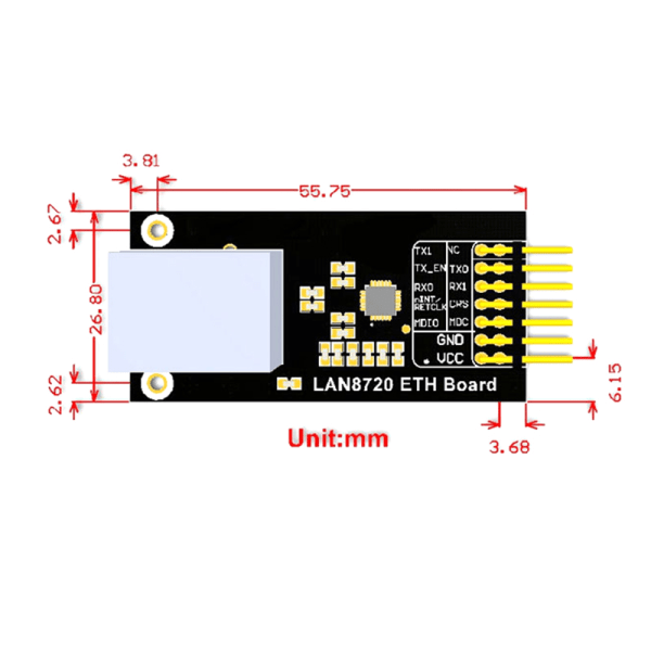 IC LAN8720 Verkkokortti Ethernet-lähetinvastaanotin RMII-liitäntä Deve