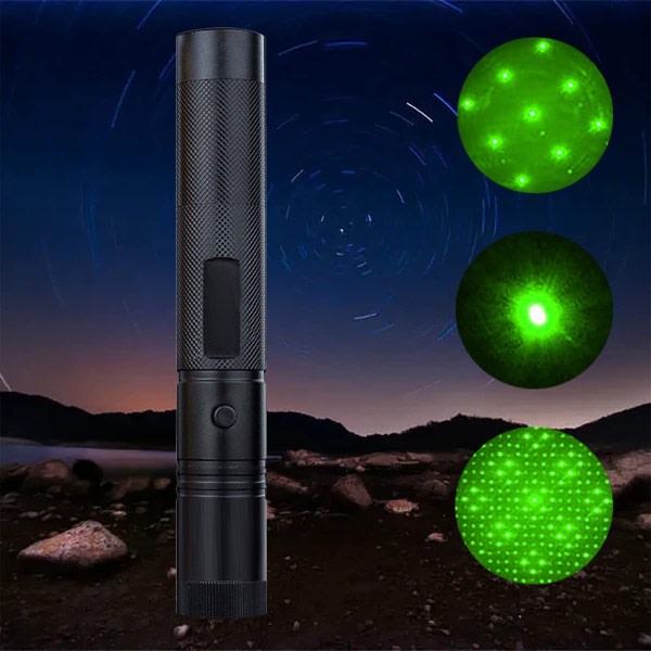 IC 303 laserljus, grön laser ficklampa svart