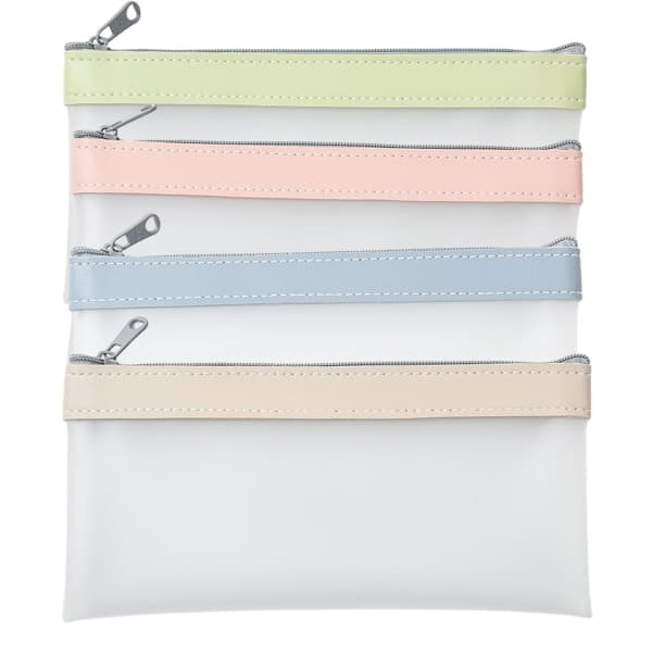 IC Case 4-pack pennfodral med dragkedja, multifunktionell transparent