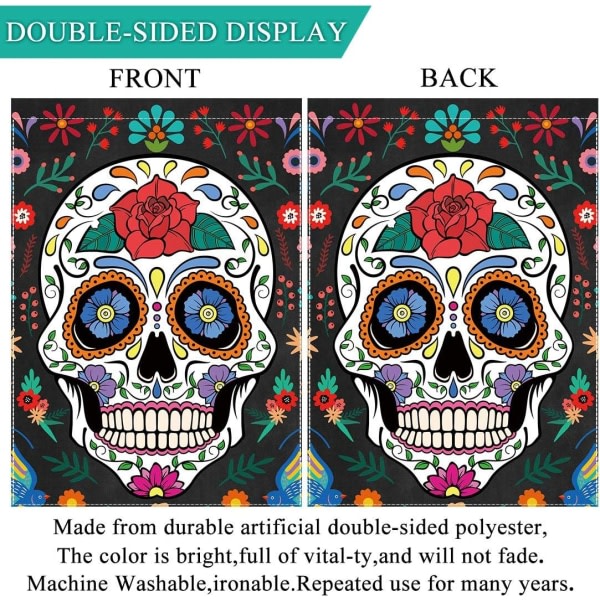 IC Dødedag Haveflag til Udendørs Vertikal Mexicansk Fiesta Dia DE Los Muertos Banner Hus Græsplæne Banner