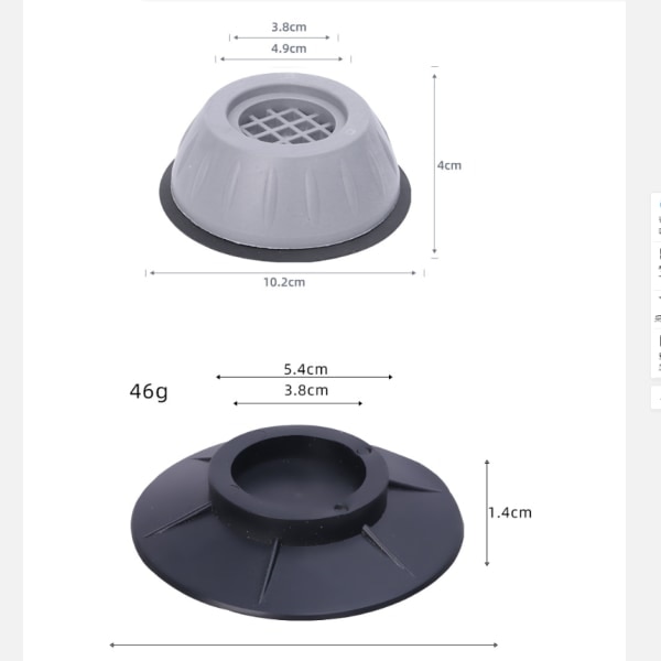 IC Anti-halkbeskyttelse af gummi, antivibrations puder (9 cm)