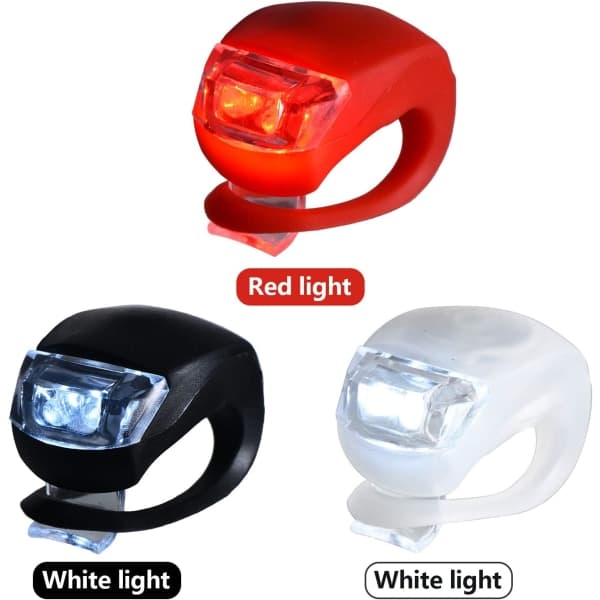 12 stk. silikone cykellys cykellampe LED cykel forlygte