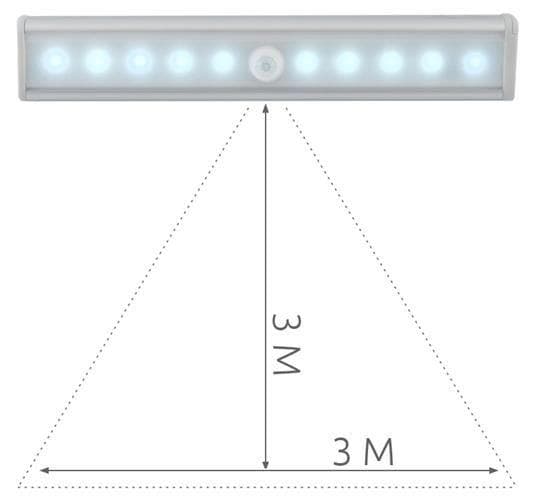 Batteridriven LED-lampa med rörelsesensor silver
