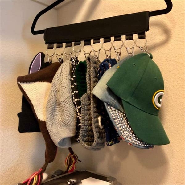 1 Piece - Hat Rack for Hanging Hats - Self-Adhesive Hat Holder, Cap Hook - Hanging Hat Organizer - Hat Hanger
