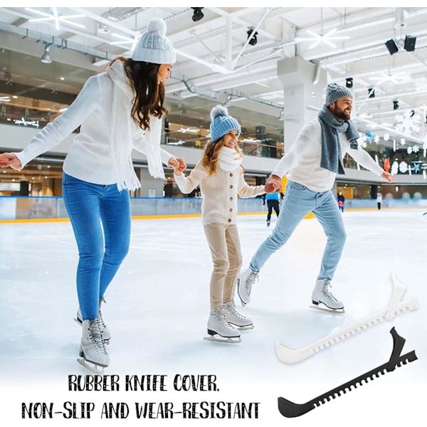 Luistimet, 2-pakkaus, jääkiekkokengät, luistimet, teränsuojat, säädettävät taitoluistelusuojat, tarvikkeet Black white L