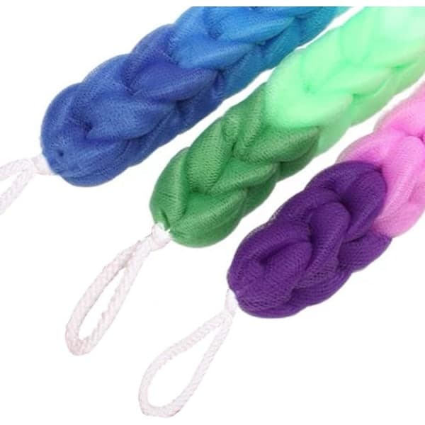 IC Packa pitkät kudotut mesh-sienet, nylon, riippuva pitkät harjat ja kuorinta-sienet