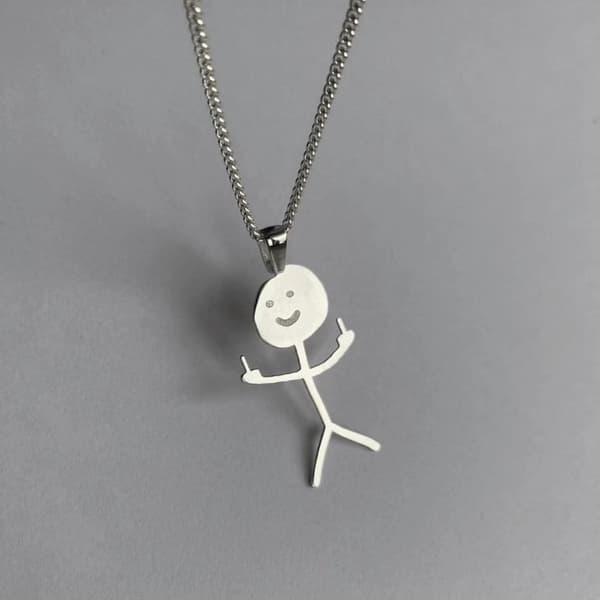 Sjov Doodle halskæde Silver Sølv