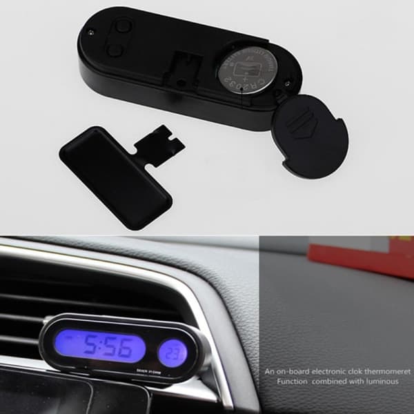 IC Biltermometer Klokke LCD Digital Display Temperaturmåler