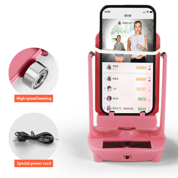 IC Automatisk Swing Phone Wiggler Device Record Step Artefaktborste Pink