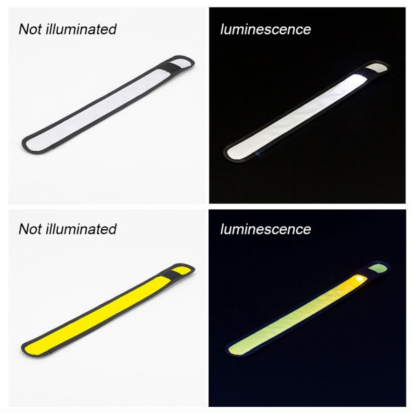 IG 4-pack LED-armband med blinkande ljus för säkerhet på natten, vitt + gult
