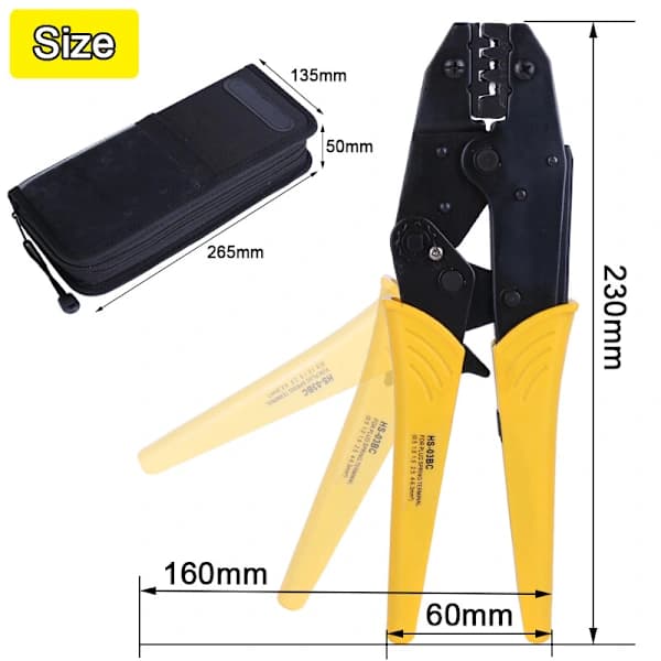 0,5-6mm² Cable Connectors Terminal Ratchet Crimping Wire Crimper Pliers Tool Kit