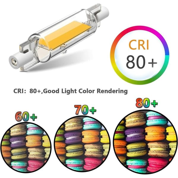 IC R7S LED-lampa 78mm Dimbar, 10W R7S LED COB-lampor, R7S LED 78mm Hög Lumen 3000K varmvit, R7S LED-lampa 1000LM, 360° stråle