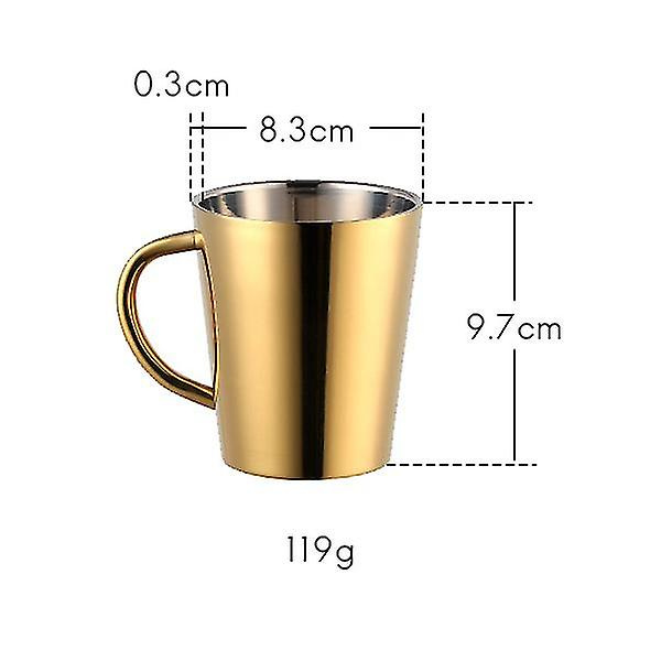 IC Bægrehåndtag til kaffekop i rustfrit stål 300 ml - guld