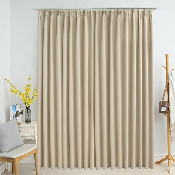 vidaXL Pimennysverho koukuilla, beige, 290x245 cm Beige Beige