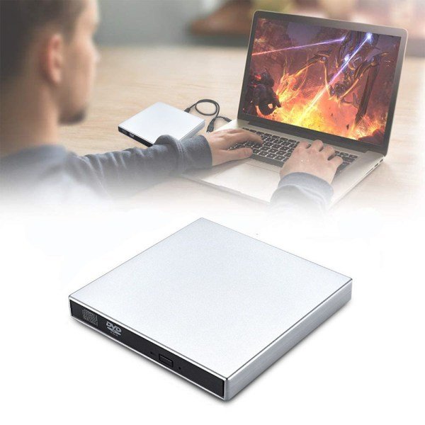 Extern DVD-enhet USB 2.0 multi DVD/CD-brännare för grå