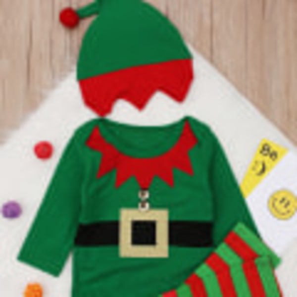 IC Baby Christmas Cosplay Joulupukin pikku tonttu -asu X-Mas -asu 70