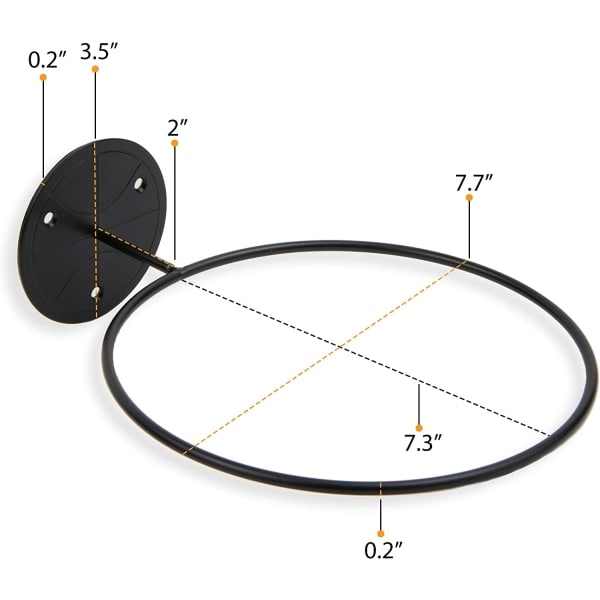 IC Väggmonterad bollförvaring Baskethylla (svart) Black