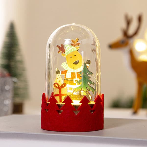 IC 1 st juldekoration led light up träprydnad