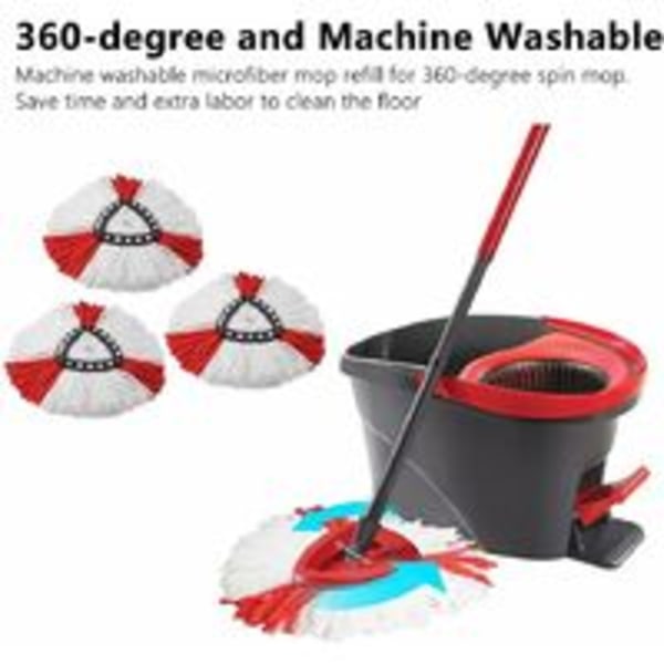 IC-setti 4 Clean Twist Disc Mop -vaihtopäällä, 2-in-1 mikrokuitu moppi Vileda Turbo -laitteelle Helppo vääntää ja puhdistaa