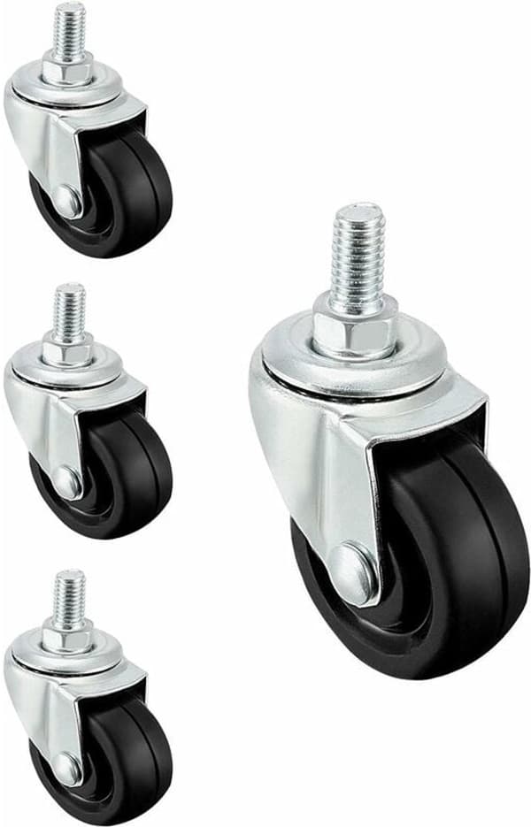 4 stk. - 40 mm gummihjul - Velegnet til M8-gevind,