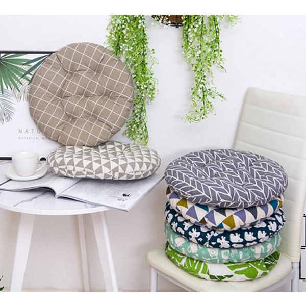 IC Pyöreät tuolinpäällysteet, puuvilla- ja pellavapäällysteet sisä- ja ulkokäyttöön (aaltoilevat raidat, halkaisija 40 cm)