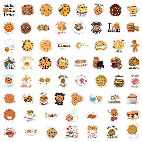 120 kpl Cookie Aesthetics -tarrat koristeluun, mukeihin, puhelimiin, päiväkirjoihin ja kirjoihin