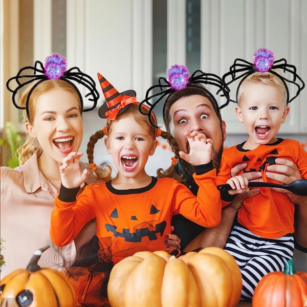 IC 2-pack Halloween Diadem Spindel Skrämmande Spindel Utstyrning Lila
