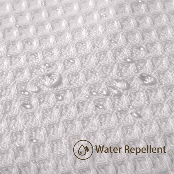 Dusjforheng, vanntett polyester vaffeltekstur med 12 plastkroker for baderomsbadekar og dusjer, hvit, 180 x 180 cm