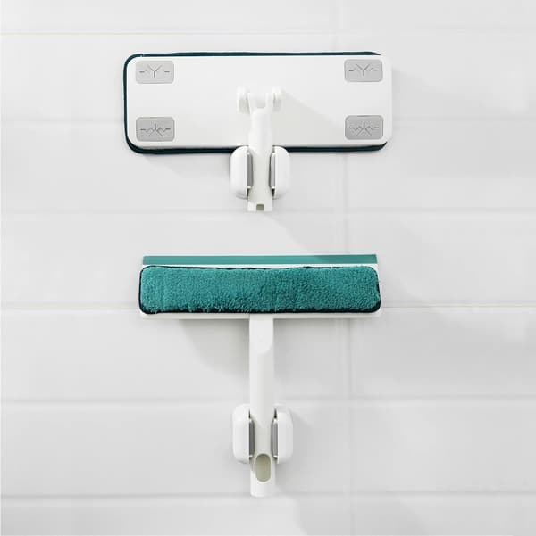 Mopper- og kosteholder - 4 dele - Kosteophængssystem - Kosteholder - Selvklæbende - Værktøjsholder - Kost - Moppeorganisator